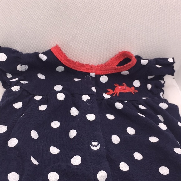 Carter’s Infant Baby Girl Romper Crab Theme 6M - Picture 3 of 8
